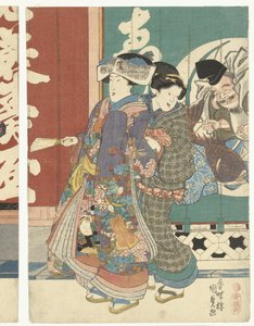 Vrouwen bij de Ebisuya winkel door Utagawa Kunisada (I)