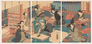 Vrouwen maken prenten door Utagawa Kunisada (I)