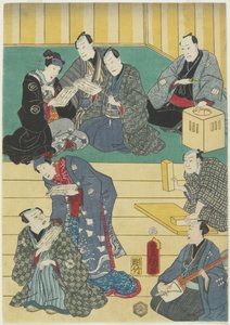 (Repetitie van een Kabuki-stuk), september 1860