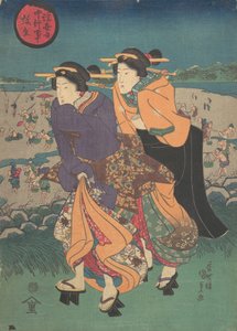 Jaarlijkse gebeurtenis - de derde maand Ukiyo nenju gyoji: Yayoi, midden 19e eeuw door Utagawa Kunisada