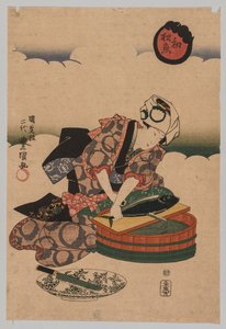 Bonita voorbereiden door Utagawa Kunisada