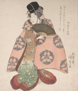 Kabuki Acteur in een Vrouwelijke Rol met een Waaier door Utagawa Kunisada