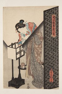 Oosterse Lamp (Andon) door Utagawa Kunisada