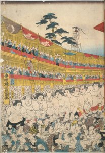 Afbeeldingen van het grote Sumo-festival door Utagawa Kunisada