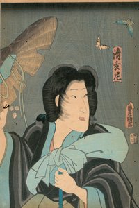 Dichter en vlinder, uitgegeven door Otaya Takichi door Utagawa Kunisada