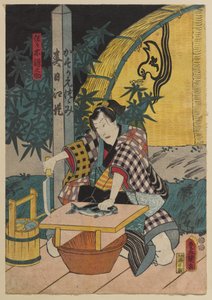 Scène uit een Kabuki-toneelstuk door Utagawa Kunisada