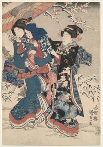 Sneeuwgevecht door Utagawa Kunisada