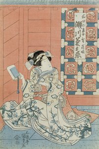 De Acteur Bando Hikosaburo als de Dochter van Wada, een Edelman door Utagawa Kunisada
