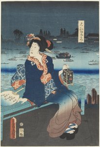De courtisane Omitsu van het Yamato-huis, april 1862 door Utagawa Kunisada
