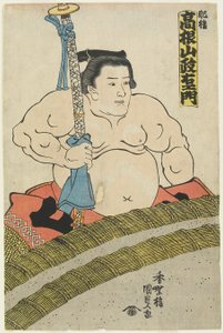 De worstelaar Takaneyama Seiemon van de Higo-stal, 1830-1844
