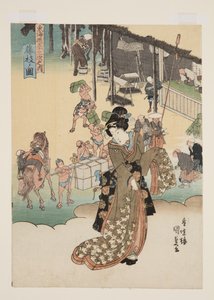 Uitzicht op Fujieda door Utagawa Kunisada
