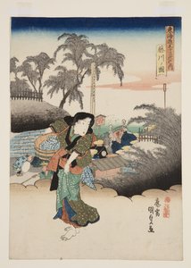 Uitzicht op Fujikawa door Utagawa Kunisada