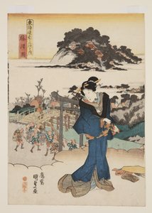 Uitzicht op Fujisawa door Utagawa Kunisada