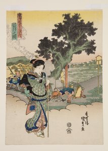 Uitzicht op Fukuroi door Utagawa Kunisada
