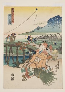Uitzicht op Kakegawa door Utagawa Kunisada