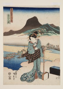Uitzicht op Kanaya door Utagawa Kunisada