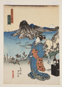 Uitzicht op Maisaka door Utagawa Kunisada