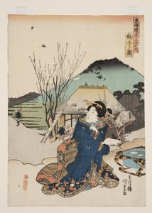 Uitzicht op Mariko door Utagawa Kunisada