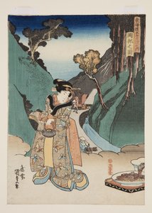 Uitzicht op Okabe door Utagawa Kunisada