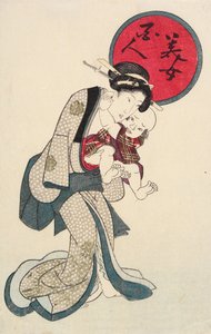 Vrouw met een baby door Utagawa Kunisada