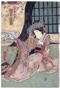 Bando Mitsugoro VI in de rol van Usuyukihime door Utagawa Kunisada II