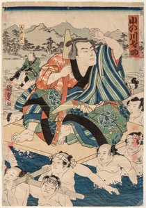 Portret van de sumoworstelaar Onogawa Saisuke door Utagawa Kunisada II