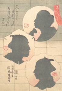 Silhouetbeeld van Kabuki Acteur, 19e eeuw door Utagawa Kuniteru