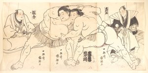 Sumoworstelen, 19e eeuw door Utagawa Kuniteru