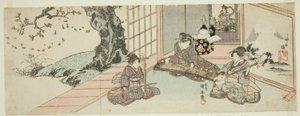 Dames speelinstrumenten door Utagawa Kuniyasu
