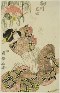 De Acteur Fujikawa Tomokichi II als Okaru, vrouw van Kanpei