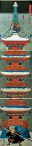 Slag op de berg Yoshino (Yoshinoyama kassen), ca. 1851 door Utagawa Kuniyoshi