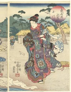 De Chofu Tama rivier in de provincie Musashi door Utagawa Kuniyoshi