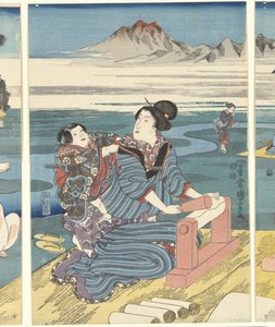 De Toi Tama rivier in de provincie Settsu door Utagawa Kuniyoshi