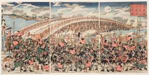 Elfde Acte van de "Chushingura": De Loyale Retainers Verzamelen zich bij Ryogoku Brug