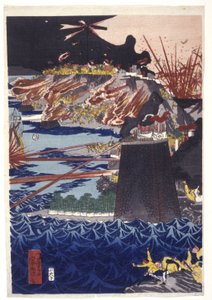 De Mongoolse invasie van Japan door Utagawa Kuniyoshi