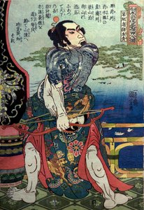 Kanchi Kotsuritsu Serie: Een van de 108 Helden van de Populaire Water Margin (Tsūzoku Suikoden gōketsu hyakuhachinin no hitori), c.1828-29 door Utagawa Kuniyoshi