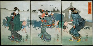 Ochtendmist bij Komagata (Komagata no asagiri): Amusementen van de vier seizoenen (Shiki yūkan), ca. 1846