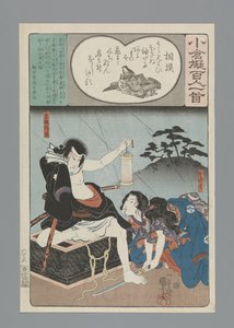 Ogura Imitatie van de Honderd Gedichten (serietitel) door Utagawa Kuniyoshi