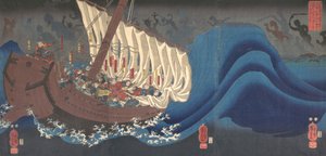 Wraak van de Taira krijgers, 1843-47 door Utagawa Kuniyoshi
