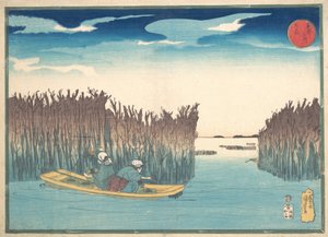 Zeewierverzamelaars bij Omori, 1797-1861 door Utagawa Kuniyoshi
