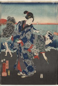 Zonsopgang bij Futami Baai door Utagawa Kuniyoshi