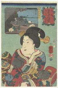 Steen uit Toyoshima, de provincie Sanuki door Utagawa Kuniyoshi