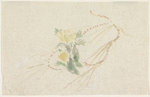 Tak met gele bloemen door Utagawa Kuniyoshi