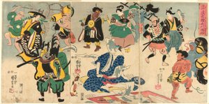 Het Buitengewone Verschijnsel van de Populaire Otsu Afbeelding (Tokini otsue kidai no maremono) door Utagawa Kuniyoshi