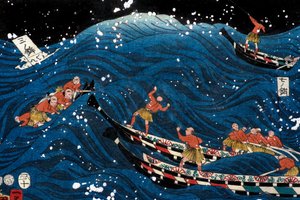 De Bloei van Zeven Kusten met Grote Vissen door Utagawa Kuniyoshi