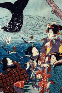 De Bloei van Zeven Kusten met Grote Vissen door Utagawa Kuniyoshi