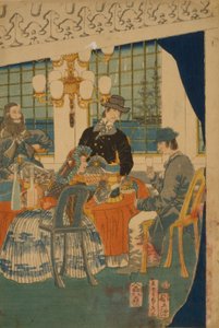 Salon van een buitenlands koopmanshuis in Yokohama, 1861
