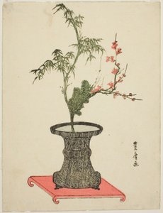 “Drie vrienden” ikebana door Utagawa Toyohiro