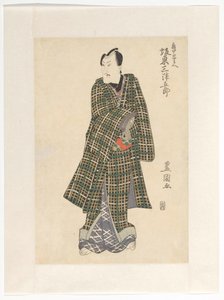 Kameya Chûbei in geruite kimono door Utagawa Toyokuni (I)