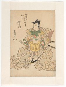 Nakamura Utaemon III houdt bonsai boom vast door Utagawa Toyokuni (I)